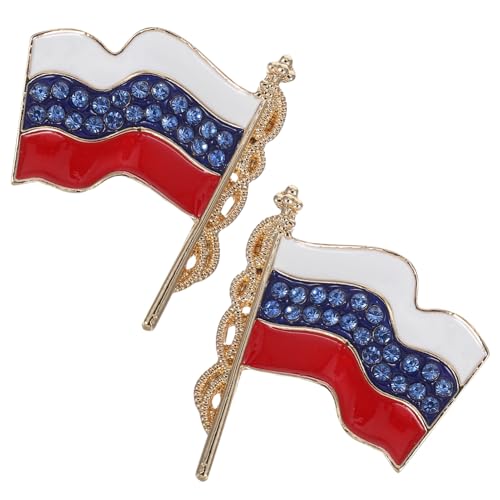 CATIEBYE 2 Stück Anstecknadel Mit Russischer Flagge: Patriotische Anstecknadel Mit Kristall-strass, Flagge Der Russischen Nationalbrosche, Souvenir Für Männer Und Frauen, Festivals, von CATIEBYE