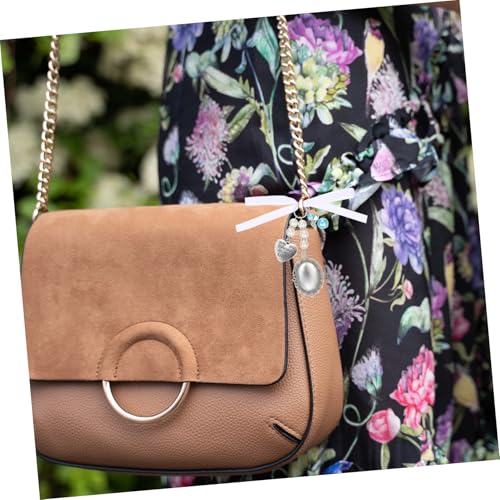 CATIEBYE 2 Stück DIY Charms Perlen herz anhänger mit Schleife und Klarem Schutz für Hochzeitsstrauß Personalisierbare Foto pendants für Brautstrauß Schmuck Hochzeit Dekoration von CATIEBYE