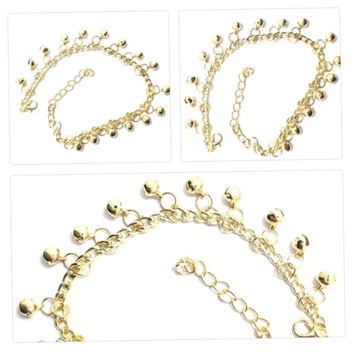 CATIEBYE 2 Stück Damen Fußkettchen mit Glocken Verstellbare Knöchelschmuck Stilvoller Sommersand Strand Schmuck Zarte Mehrlagige Fußband Glöckchen Eleganter Klang für Alltag und Fest von CATIEBYE