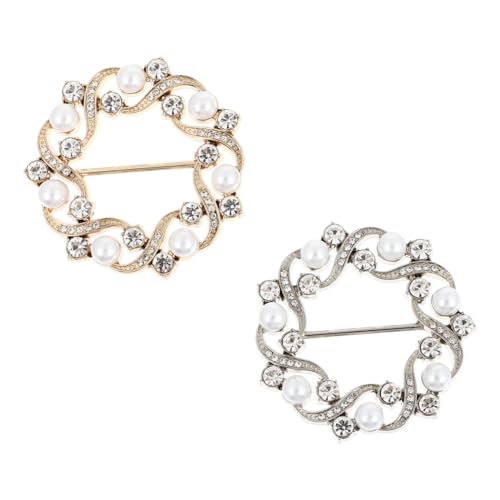 CATIEBYE 2 Stück Elegante T shirt Clips mit Strass Perlen Modische Kleidung Deko Verschlüsse Glatte Metalloberfläche Formbetonende Taillen Hüft klammern für Hemden Schals Vielseitig für von CATIEBYE