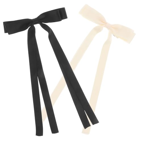CATIEBYE 2stücke Haarschleifen Clips Für Damen Modische Haarschmuck Accessoires Für Partys Und Alltag Beiges Und Schwarzes Haarband Für Halboffene Frisuren Langlebig Und Vielseitig von CATIEBYE