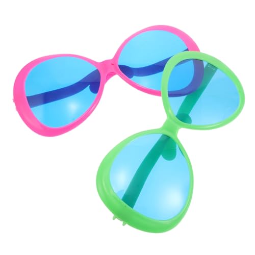 CATIEBYE 2 Stück Hawaii Partybrillen Übergröße Exzentrische Sonnenbrillen Sommer Strand Deko Lustige Foto Requisiten für Erwachsene Luau von CATIEBYE