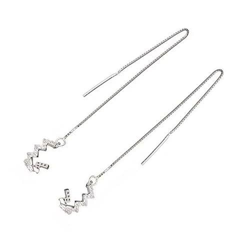 CATIEBYE 2 Stück Ohrmanschette aus mit Wellen Design und Kette Modischer Clip Ohrschmuck für Damen und Mädchen zu Geburtstag Hochzeit Party von CATIEBYE