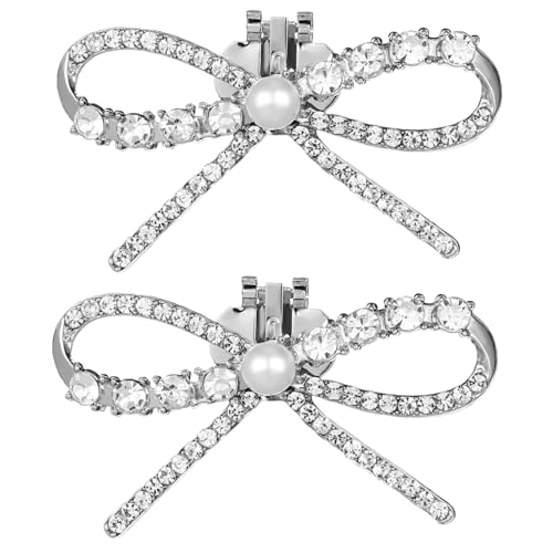 CATIEBYE 2 Stück Schuhclips Damen Strass Schleifen Clip Abnehmbar Glitzer Schmuck für High Heels Eleganter Schuhezubehör Party Hochzeit Applikation von CATIEBYE