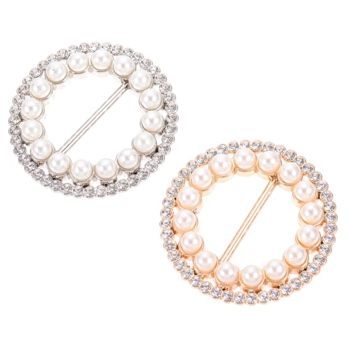 CATIEBYE 2 Stück T-Shirt Clips Eckknoten Schnallen für Damen Kleidungsschnallen Legierung Hemdring Clips mit Strasssteinen für Blusen und Schals von CATIEBYE