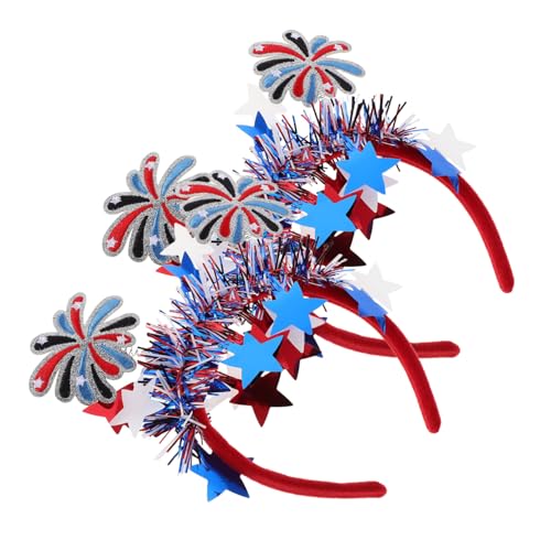 CATIEBYE 2 Stück Teiliges American Flag Stirnband Rot Weiß Blau Leichtes Langlebiges Party Haar Accessoire für Frauen Bequeme Kopfbedeckung Passend zu Unabhängigkeitstag Feierlichkeiten von CATIEBYE