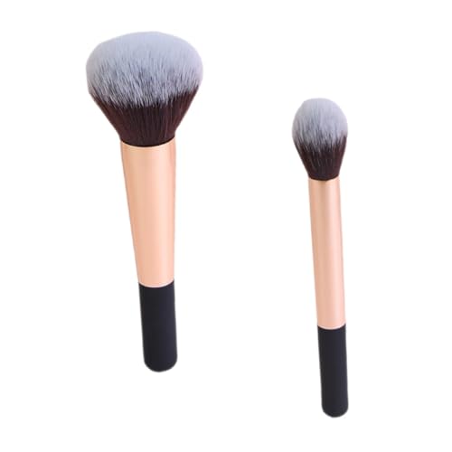 CATIEBYE 2 Stück Teiliges Puder und Highlighter Make Up Pinsel Weichhaarig Ergonomisch für Präzise Anwendung Damen Gesicht Kosmetik Pinsel von CATIEBYE