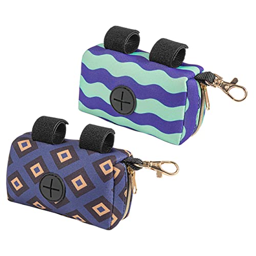 CATIEBYE 2 Stück Tragbarer Wickeltaschenspender Für Windelmüllbeutel Handlicher Windelhalter Für Unterwegs in Lila Und Wellenmuster Für Babys Und Kleinkinder von CATIEBYE