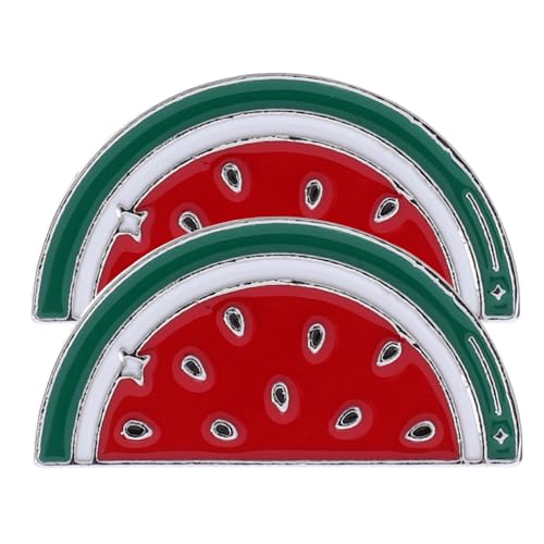 CATIEBYE 2 Stück Wassermelonen Brosche aus Legierung Modische Anstecknadeln für Damen Wiederverwendbare Schal und Kragenclip Vielseitig für Pullover Kleider Jacken Geeignet von CATIEBYE