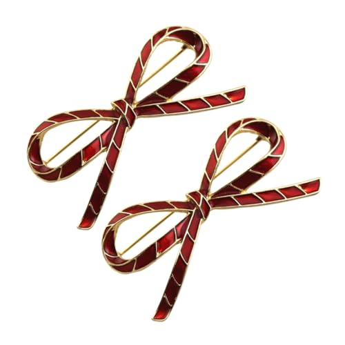 CATIEBYE 2 Stück Zinklegierung Brosche Rote Schleifen Anstecknadel Party Hochzeit Schmuck Damen Kleidung Dekoration von CATIEBYE