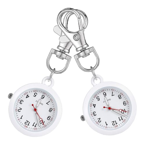 CATIEBYE 2stücke Klassische Anhängeruhr Kleine Taschenuhr Für Nutzung Quarz-Uhr Schlüsselanhänger Für Ärzte Und Tragbare Und Lesbare Zeitmessung von CATIEBYE