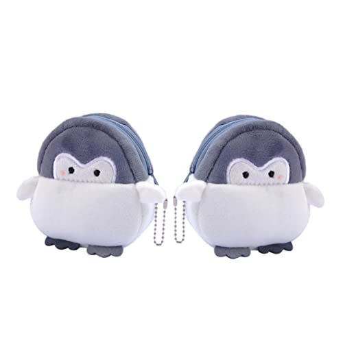 CATIEBYE 2stücke Pinguin Aufbewahrungstasche Plüsch Münzbörse Mini Tasche Mit Cartoon Muster Für Schlüssel Lippenstift Karten Geld von CATIEBYE