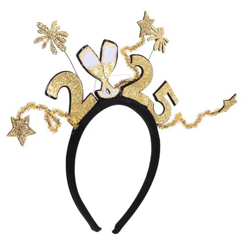 CATIEBYE 2025nummer Stirnband Neujahrs-kopfbedeckung Für Erwachsene Partyschmuck Mit Sternen Foto-requisite Für Silvesterparty von CATIEBYE