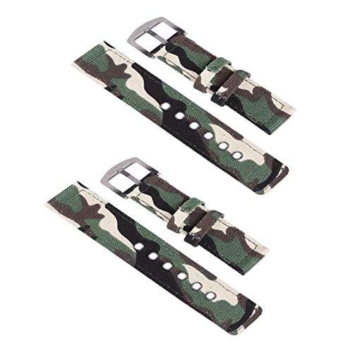 CATIEBYE 2Stücke Camouflage Nylon Armbanduhrband Teiliges Strapazierfähiges Canvas Armband Modisches Design für Herren Verschleißfest für Stylische Uhrenpflege CATIEBYE 2Stücke Camouflage Nylon Armbanduhrband Teiliges Strapazierfähiges Canvas Armband Modisches Design für Herren Verschleißfest für Stylische Uhrenpflege von CATIEBYE