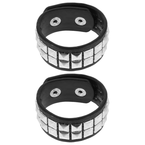 CATIEBYE Punk Armband mit Nieten Vintage Retro Lederarmband Herren Manschette Armband Modisches Nietenarmband Langlebiges Punk Accessoire von CATIEBYE