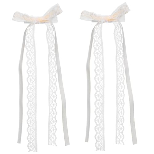 CATIEBYE 2Stücke Spitzenhaarschleifen Clips für Haare Haarschmuck für Mädchen und Frauen Vielseitige Haarspangen für Besondere Anlässe Stabile und Sichere Befestigung von CATIEBYE