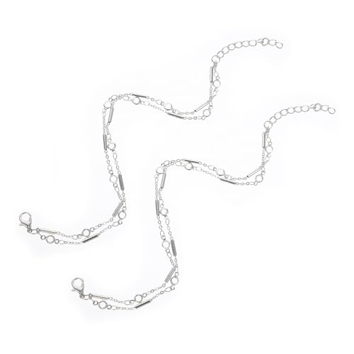CATIEBYE 2Stücke Verstellbare Fußkettchen Metallröhrchen Eleganter Fußschmuck für Frauen für Strand oder Modisches Accessoire von CATIEBYE