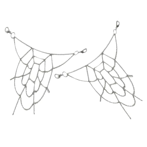 CATIEBYE 2stücke Gothic Punk Spider Web Hosenkette Aus Metall Lagenkette Für Jeans Geldbörse Und Taschen Unisex Modeaccessoire Für Partys Und Alltag Silberfarben von CATIEBYE