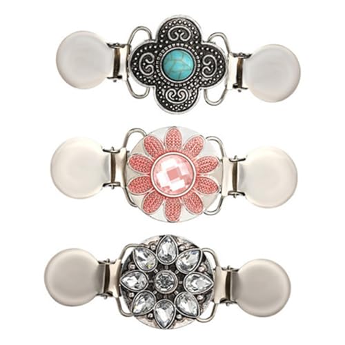 CATIEBYE 3 Stück Teiliges Damen Broschen aus Hochwertiger Legierung Kreative Anstecknadeln zum Fixieren von Pullovern Strickjacken Schals und Tüchern Modische Sicherheitsnadeln für von CATIEBYE