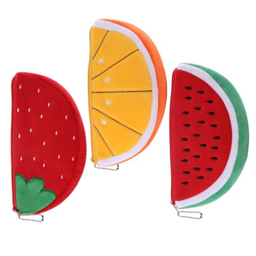CATIEBYE 3st Fruchtgeldbeutel Orangefarbener Beutel Federmäppchen Handyhülle Mit Größerer Tasche Geldbeutel Mini Süßer Halter Wassermelone Geldbörse Kleine Geldbörse Mit Münzfach Polyester von CATIEBYE