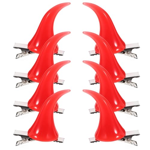 CATIEBYE 4 Paar Dämonenhorn Haarnadel Für Halloween Haarspange Bullhorn Hörner Haarspange Gothic Kuh Dämonenkostüm Kopfbedeckung Dämonenhörner Frauen Geweih Dämonenhorn von CATIEBYE