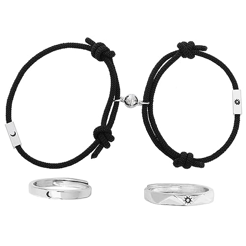 CATIEBYE 4stücke Teiliges Mond-stern Armband- Für Damen Und Mädchen Handgewebtes Schmuckset Für Freundschaft Und Liebe Als Für Freundinnen Und Besondere Anlässe von CATIEBYE