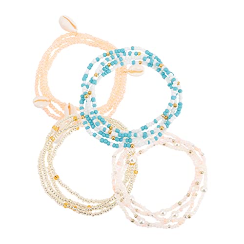 CATIEBYE 4stücke Taillenperlen Kette Für Frauen Bikini-taillenperlen Perlen-taillenkette Strand-taillenkette Frauen-taillenkette Aus Glas von CATIEBYE