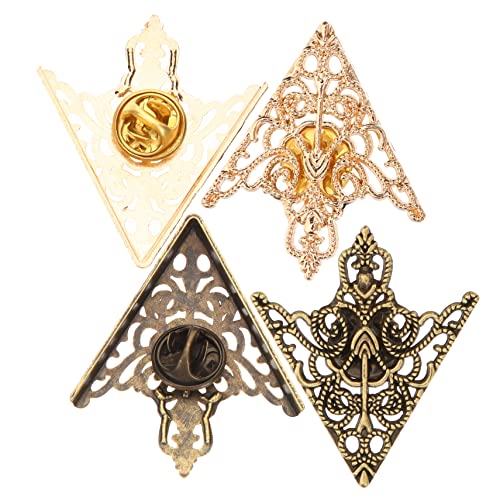 CATIEBYE 4stücke Vintage Kragen Brosche Klammer Retro Hohl-dreieck Broschenverschluss Für Kleidung Für Pullover Schals Und Abendmode von CATIEBYE