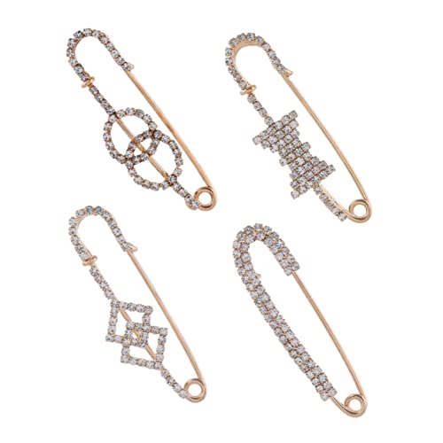 CATIEBYE 4stücke Broschen Fuer Kleidung Strass Brust Pins Fuer Pullover Kleidung Dekor Zubehoer Brosche Pin Diy Accessoire Röcke von CATIEBYE