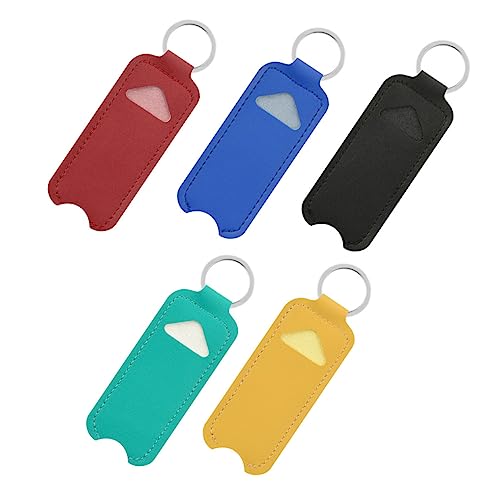 CATIEBYE 5stücke Teiliges Set Schlüsselanhänger Lip Balm Pu Kompakte Aufbewahrung Für Lippenpflege Und Kleine Flaschen Praktische Reisetasche Für Alltag Und von CATIEBYE
