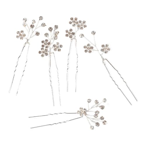CATIEBYE 5 Stück Teiliges U förmige Braut Haarnadeln mit Blumenmotiv und Funkelnden Strasssteinen Leichte Metall haarschmuck für Frauen Stilvolle Hochzeit Accessoires für Braut und CATIEBYE 5 Stück Teiliges U förmige Braut Haarnadeln mit Blumenmotiv und Funkelnden Strasssteinen Leichte Metall haarschmuck für Frauen Stilvolle Hochzeit Accessoires für Braut und von CATIEBYE
