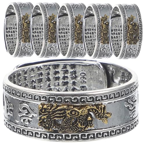 CATIEBYE 6 Stück Retro Finger Ringe aus Metall Offener Vintage Stil Komfortabel und Hautfreundlich Schmuckringe für Damen und Herren Vielseitig Kombinierbar für Partys und Alltag von CATIEBYE