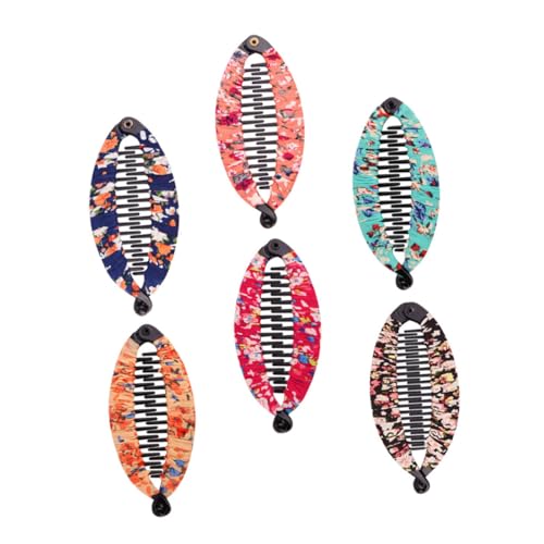 CATIEBYE 6 Stück Teiliges Fischförmige Haarklammern aus Harz Muster Mittlere Leicht und Rutschfest Für Pferdeschwanz und Hochsteckfrisuren Farben für Damen und Mädchen von CATIEBYE