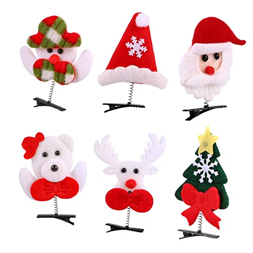 CATIEBYE 6stücke Weihnachts-haarclips Mit Schneemann Und Weihnachtsmütze Lustige Haarschmuck-accessoires Für Weihnachtsfeiern Und Festliche Anlässe Für Mädchen Und Damen von CATIEBYE