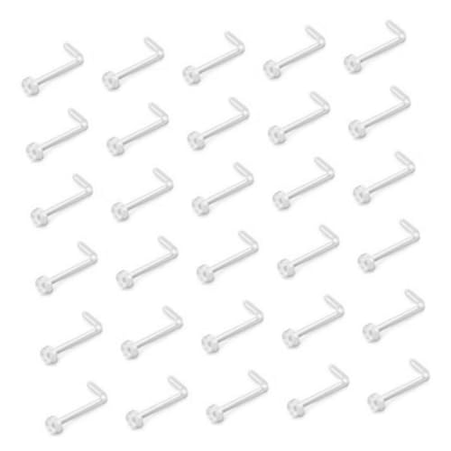 CATIEBYE 60 Stück Medizinische Transparente Nasenringe S Form Gebogene und Gerade Form Nasenpiercing für Frauen und Männer für Täglichen Gebrauch von CATIEBYE