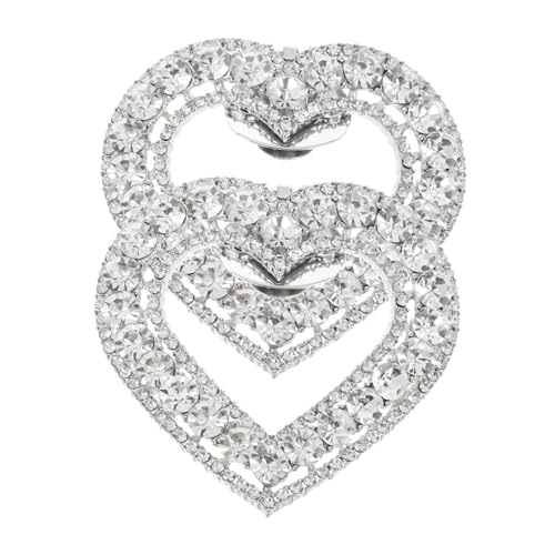 CATIEBYE Abnehmbare Herz Schuhclips mit Metall Wasser Verzierung Stabile und Komfortable Schuhschnallen Strass Dekoration für Damen High Heels für Hochzeit Party und DIY Zubehör von CATIEBYE