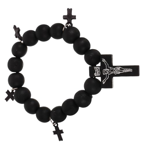 CATIEBYE Kreuz-armband Aus Holzperlen Für Damen Und Herren Elastisches Bead-armband Mit Einzigartigem Kreuzdesign Für Jede Handgelenkgröße Für Familie Und Freunde von CATIEBYE