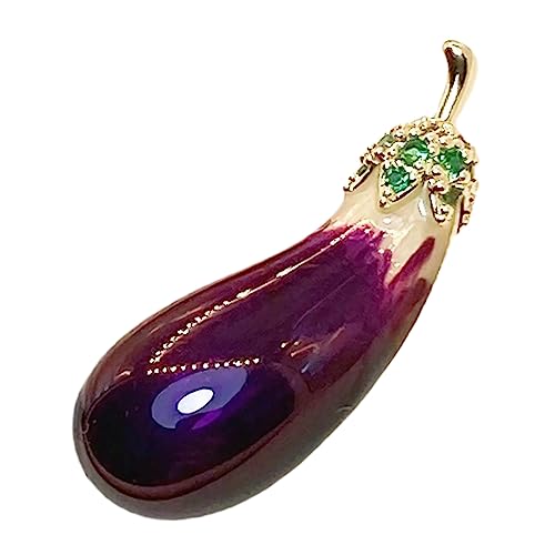 CATIEBYE Lapel Pin Aubergine Brosche Clip Für Damen Trendiges Kostümzubehör Für Jacken T-shirts Und Cheongsam Kleidung Dekoration Für von CATIEBYE