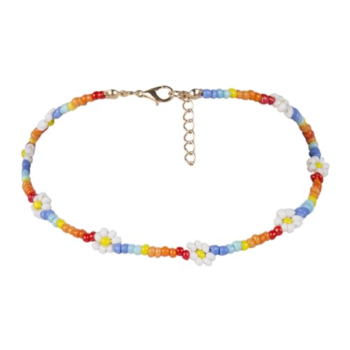 CATIEBYE Bunte Beaded Choker Halskette Boho Stil Leicht Sommer Schmuck Damen Accessoire Für Strand Party Kleidung von CATIEBYE