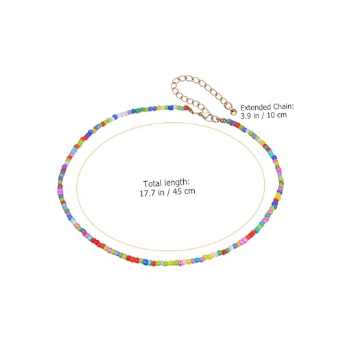 CATIEBYE Perlenkette Farbig Für Damen Bunte Halskette Mit Reisperlen Elegant Und Kreativ Für Strandpartys Abschlussbälle Und Veranstaltungen von CATIEBYE