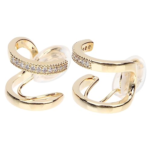 CATIEBYE C Förmige Ohrclips Damen Ohrschmuck Doppel Layer Hohl Design Leicht Elegant Mädchen Ohrmanschetten Modeschmuck für Mehrere Ohrlöcher von CATIEBYE