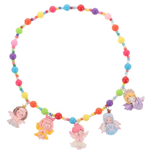 CATIEBYE Cartoon Halskette für Mädchen Bunte Perlenhalskette mit Meerjungfrau Anhänger Schmuckstück für Kleinkinder für Partys und Rollenspiele Sicher und Kreativ von CATIEBYE