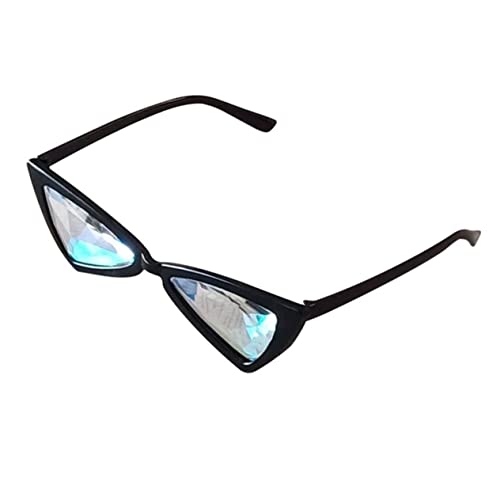 CATIEBYE Cat Eye Sonnenbrille Damen und Herren UV Polygonal Brillengestell Modisch Leicht Komfortables Nasenpad Robustes Design für Party und Alltag Schwarz von CATIEBYE
