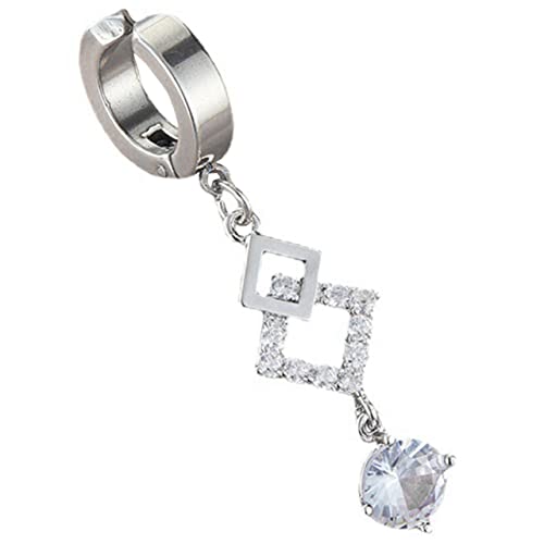 CATIEBYE Clip Bauchnabelring Damen Zirkonia Dangle Bauchnabelpiercing Ersatz Schmuck Piercing Modisch Elegant Sicher Komfortabel von CATIEBYE