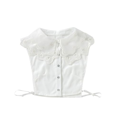 CATIEBYE Damen Fake Collar Weißer Bestickter Kragen Für Blusen Abnehmbarer Kragen Für Elegante Looks Vielseitig Einsetzbar Für Partys Hochzeiten Und Freizeit von CATIEBYE