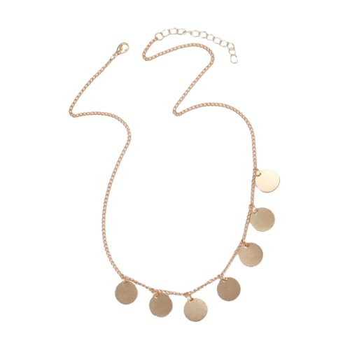 CATIEBYE Damen Halskette mit Rundem Anhänger Verstellbare Clavicle Chain Leichtes Elegantes Damen Schmuckstück für Alltag Hochzeit für Frauen von CATIEBYE