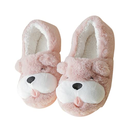 CATIEBYE Damen Hausschuhe aus Baumwolle Warme Rutschfeste Gefütterte Haushalts Pantoffeln mit Weichem Plüschfutter Atmungsaktiv Leicht für Kalte Tage und Entspannte Abende Zuhause von CATIEBYE