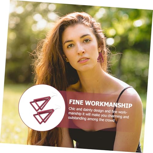 CATIEBYE Damen Holzohrringe Dreieck Design Leicht und Langlebig als Ear Accessory für Alltag und Besondere Anlässe Geeignet von CATIEBYE