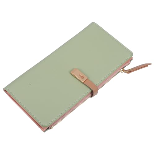 CATIEBYE Damen Langbörse aus PU mit Großer Kapazität Mehrschichtiges Karten und Münzfach Clutch Geldbörse in Hellgrün Vielseitig für Shopping Reisen und Party Geeignet von CATIEBYE