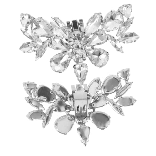 CATIEBYE Damen Schuhclips mit Abnehmbaren Strasssteinen Metallische Schuhschnallen Dekorative Brautschuh Accessoires für Pumps und High Heels Vielseitige Hochzeit Party Schmuckclips von CATIEBYE